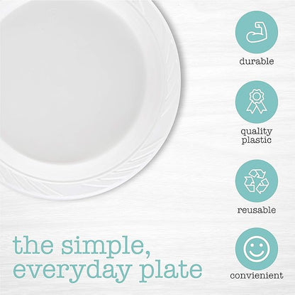 PLASTICPRO 200 Count Disposable 7 Inch White Plastic Plates