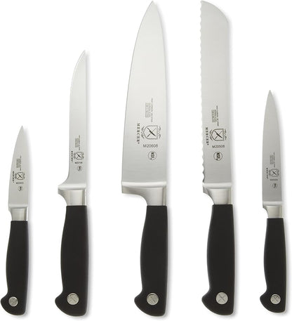 Mercer Culinary M20000 Genesis 6-Piece Forged Knife Block Set, Tempered Glass Block,Black
