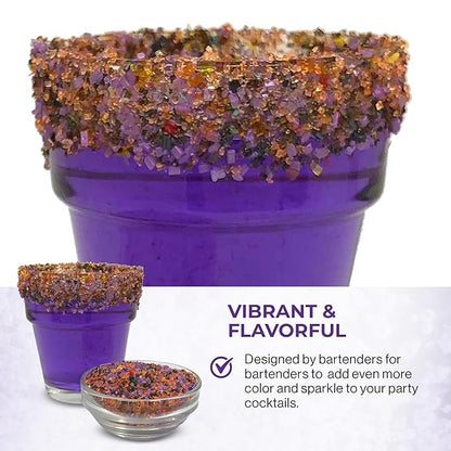 Snowy River Halloween, Cocktail & Margarita Sugar Rimmer - Vibrant Naturally Colored Sugar for Cocktail Rimming, Baking & Decorating, Medium Crystal - 16oz