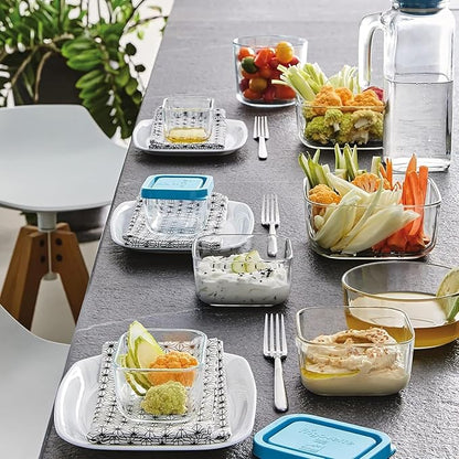 Bormioli Rocco Frigoverre Square Glass Food-Storage Containers with Lids, Set of 3