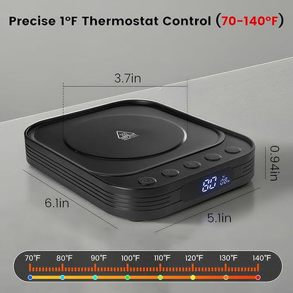 Sourdough Starter Warmer Mat with 24H Timer & Memory Function, Precise 1°F Thermostat Control (70-140°F), Perfect Bread Fermentation Mat for Home Baking