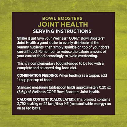 Wellness Bowl Boosters, Dog Food Topper for Small, Medium, & Large Breeds, Grain Free, Natural, Freeze Dried, Joint Health Chicken, 4 Ounce Bag (Pack of 1)
