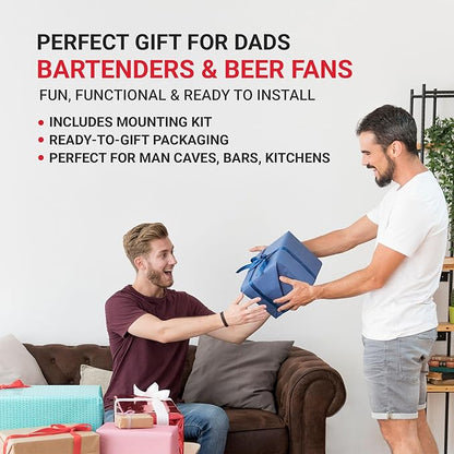 2-in-1 Can Crusher & Bottle Opener Set – Wall Mounted Aluminum Can Crusher for 12 & 16 Oz Cans with Mounting Hardware – Built-In Beer Bottle Opener with Digital Counter – Man Cave, Kitchen, Bar Gift