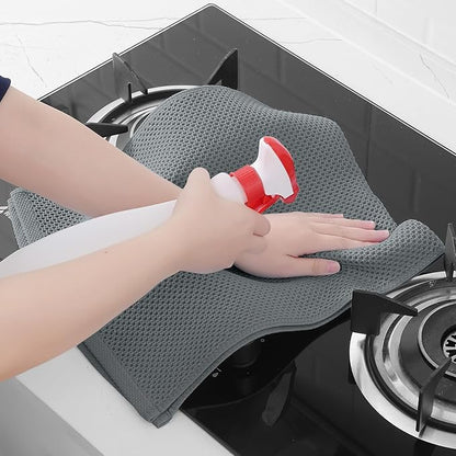 Homaxy 100% Cotton Waffle Weave Kitchen Dish Towels, Ultra Soft Absorbent Quick Drying Cleaning Towel, 13 x 28 Inches, 6-Pack, Grey