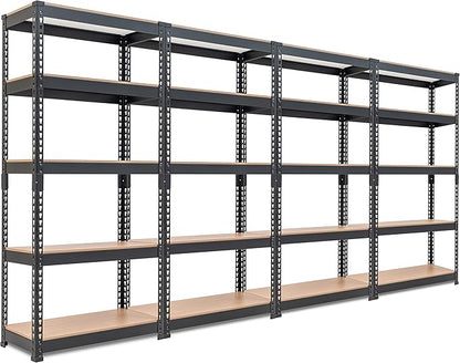 HOMEDANT 28"W x 12.3"D x 59.5"H 5-tier Boltless Metal Shelving Unit Adjustable Garage Storage Utility Rack Heavy Duty Shelves Organization Multipurpose Shelf Warehouse Kitchen Living Room pantry 4Pack