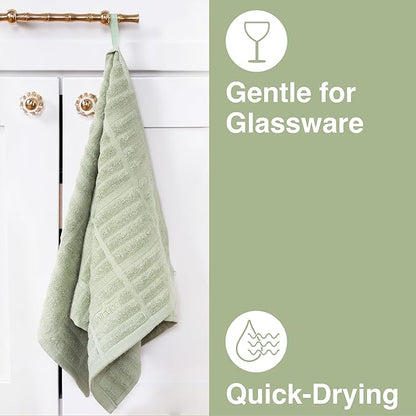 All-Clad Solid Kitchen Towels: Highly Absorbent, Super Soft Long Lasting - 100% Cotton, 17"x30" Tea Towels for Cleaning & Drying Dishes, Pans, Glassware, or Countertops, (2-Pack), Fennel