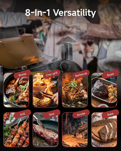 Z GRILLS ZPG-450A2 Wood Pellet Grill & Smoker, PID V2.1 Controller, 459 Sq in Cook Area, Foldbale Shelf, Meat Probe, Rain Cover, 8 in 1 BBQ Grill Outdoor Auto Temperature Control, Bronze