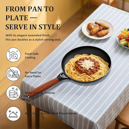 YUTANN Non Stick Frying Pans Set - 8, 10 & 12 Inch Cast Iron Skillets, Pre-Seasoned Diamond Texture Bottom for Oil-Saving Cooking, PFAS/PFOA Free, Detachable Handles, Induction & Oven Safe