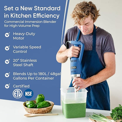 Commercial Immersion Blender, Variable Speed, Heavy Duty 500W, 4000-16000 RPM, 20inch Shaft