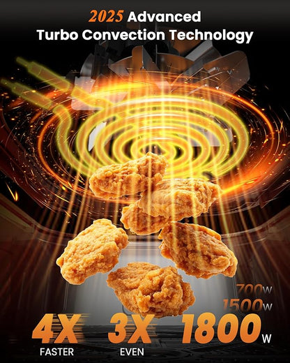 Nuwave Brio Plus Air Fryer 8 Qt, New & Improved, PFAS-FREE, 7 Digital One-Touch Cook Functions that AIR FRY, BAKE, ROAST, DEHYDRATE, TOAST, REHEAT, PREHEAT, 150 Presets, 50°F~400°F (Cream)