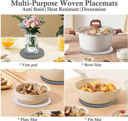 Billbotk 7" Trivets for Dishes, Pots and Pans, 4 Heat Resistant Hot Pads, Pot Holders for Kitchen, Plate Mats for Countertops, Table, Home Essentials, Farmhouse Decor