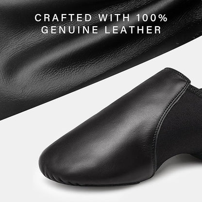 Stelle Jazz Shoes for Women Men Leather Upper Slip-on Dance Shoes Unisex
