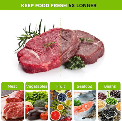 Bonsenkitchen Precut Vacuum Sealer Bags, 100 Gallon 11" x 16" Food Sealer Bags, Food Grade, BPA Free, Heavy Duty, Customized Vacuum Bags for Vac Storage, Meal Prep or Sous Vide Cooking, VB3214