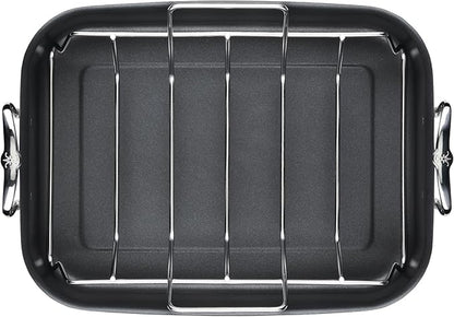 Hestan Provisions – 16.5" Classic Clad Nonstick Roasting Pan with Stainless Steel Rack