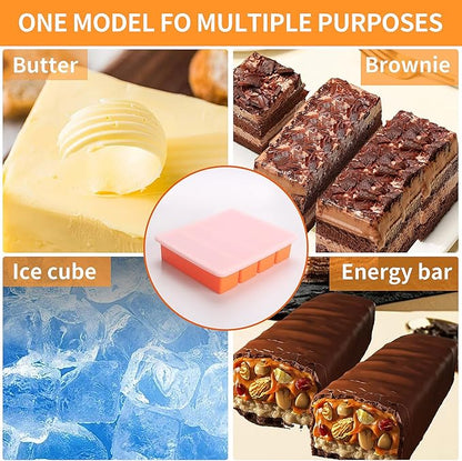 Silicone Ice Cube Molds Widely Use 2 Packs,Ice Cube Tray for Whiskey, Butter Mold,Freezer Molds for Soups and Sauces (Orange)