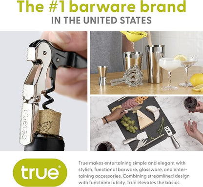 True Trio Multi-Unit Drink Measure, Shot Measuring Cup with Oz, Ml, and Tbsp Markings, Stainless Steel 2.5oz Set of 1