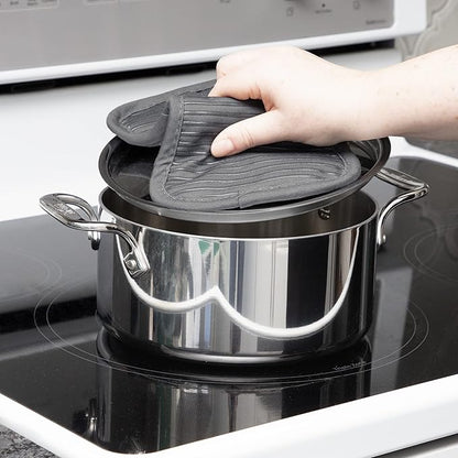 All-Clad Premium Pot Holder & Hot Pad: Heat Resistant to 500 Degrees - 100% Cotton, 10""x6.25"" Hot Pad for Kitchen and Barbeque, (1-Pack), Pewter