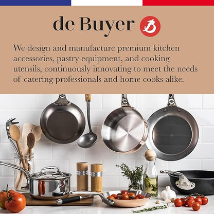 De Buyer MINERAL B Carbon Steel Omelette Pan - 9.5” Diameter, 7.7” Cooking Surface - PFAS, PFOA & PFOS Free - Made in France