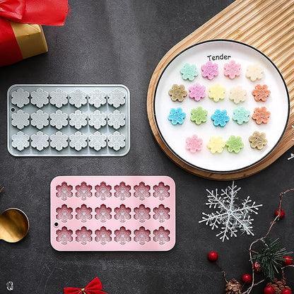 2 Pcs Snowflake Silicone Molds, 18-Cavity 3D Christmas Snowflake Chocolate Silicone Molds for DIY Christmas Winter Jello Candy Cupcake Fondant Baking Polymer Clay Decoration
