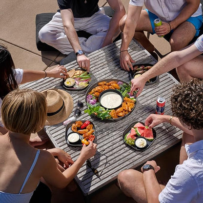 Madesmart Dipware Reusable Dining Plate/Serving Tray for Appetizers and Snacks, Food-Safe Appetizer Serving Platter with Removable Dip Bowl, Lime