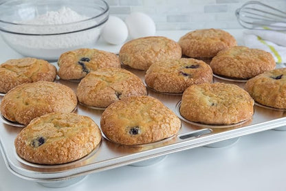 Fox Run Muffin and Cupcake Pan, 12 Standard Cup, Stainless Steel