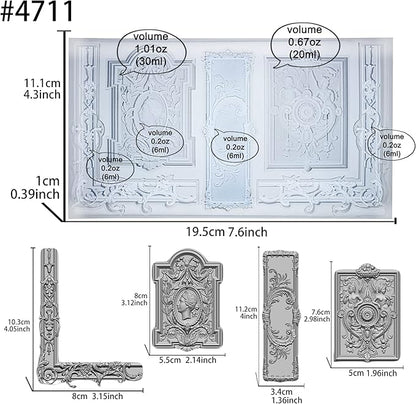 Art Mold for Polyclay Air Dry Clay Plaster, Frame and Plaque