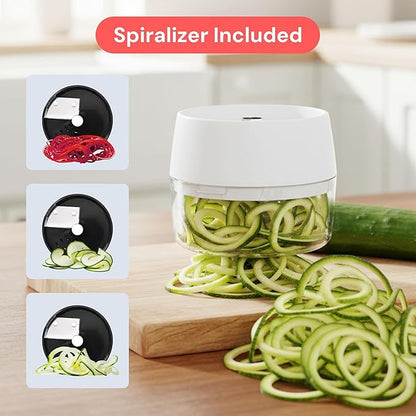 Fullstar All-in-1 Vegetable Chopper and Mandoline Slicer for Kitchen - Cheese Grater, French Fry Cutter, Cheese Slicer - Bonus Handheld Spiralizer Included (6 in 1, Black/White)
