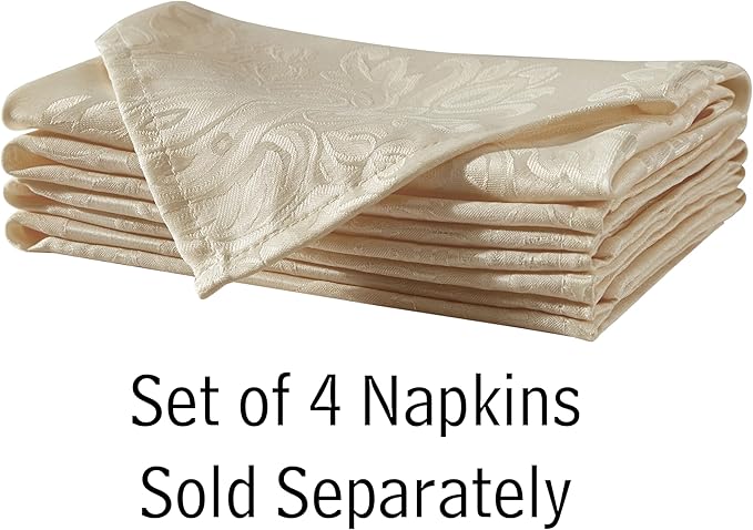 Newbridge Barcelona Luxury Damask Fabric Tablecloth, 70” Extra Wide x 126” Rectangle, Golden Beige, 100% Polyester, No Iron, Soil Resistant Dining Room, Party and Banquet Table Cover