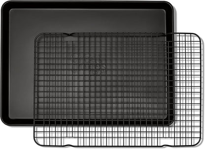 Great Jones Little Chill Wire Cooling Rack (Pepper) | Nonstick Baking Rack, Heavy-Duty Aluminized Steel | Fits Quarter-Sheet Pans for Cooking and Baking | Oven-Safe 450°F, Dishwasher-Friendly