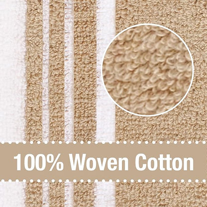 All-Clad Dual-Purpose Kitchen Towels: Highly Absorbent - 100% Cotton, 17"x30" Dish Towels for Cleaning & Drying Dishes & Glassware, 3-Pack, Cappuccino