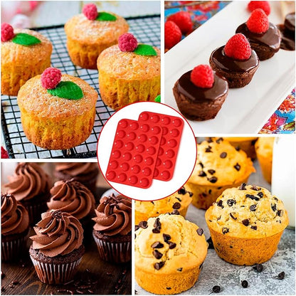 2 Pcs Muffin Pan Silicone Molds, Cupcake Pan Silicone Molds, Non-Stick Baking Molds for Making Muffin, Cakes, Cupcake, Tart, Chocolate