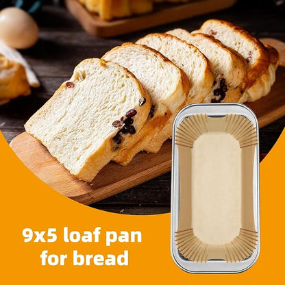 Loaf Pan Liners, 150Pcs Non-Stick Loaf Pans for Baking Bread 9x5, 2lb Disposable Parchment Bread Liners for Sourdough, Pound Cake, Banana Bread and More (Bottom Sizes: 8"× 3.5")