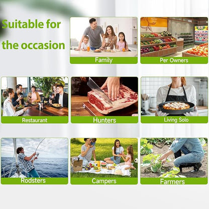 Vacuum Sealer for Food - Tempered Glass Panel, LED Touch Control, Digital Display, Pulse/Moist/Dry/Seal/External Suction Modes, Includes 30 Vacuum Bags & Built-in Cutter(White)