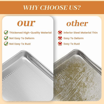 12 Pack Half Size Baking Sheet Pans Perforated, Aluminum Commercial Cookie Sheets Non-Stick, 18"x13"