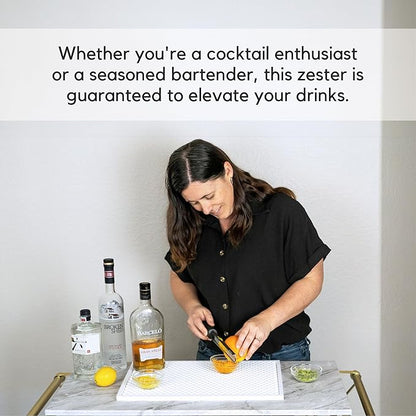 A Bar Above Cheese Grater & Lemon Zester-Chef-Grade Stainless-Steel Citrus Rasp, 12″ Hard-Cheese Grater for Parmesan, Ginger, Garlic, & Cocktail Garnish