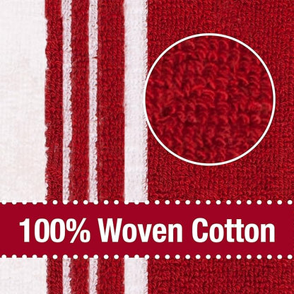 All-Clad Dual-Purpose Kitchen Towels: Highly Absorbent - 100% Cotton, 17"x30" Dish Towels for Cleaning & Drying Dishes & Glassware, 3-Pack, Chili