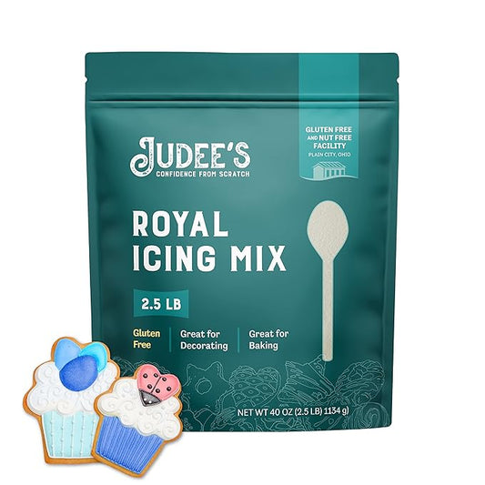 Judee's Gluten Free Royal Icing Mix - Easy Prep Royal Icing - Cookie Decorating Supplies for Sugar Cookies - Large Batch for Dessert Frosting - 2.5 lb