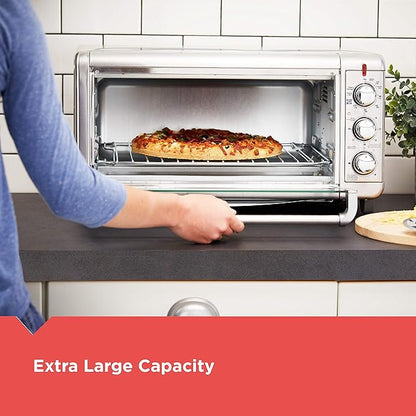 BLACK+DECKER Crisp 'N Bake Air Fry Countertop Convection Toaster Oven, XL Capacity, 8-Slice, 5-in-1, Fits 9” x 13” pan,12” Pizza, 60-Min Timer, Bake, Broil, Air Fry, Toast, Keep Warm, Stainless Steel