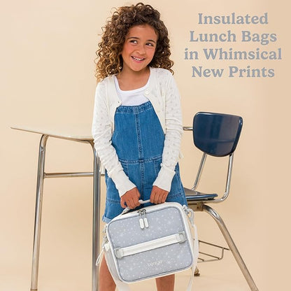 Bentgo Kids Lunch Bag (Whimsy & Wonder Collection) - Durable, Double-Insulated Lunch Bag for Kids 3+; Holds Lunch Box/Water Bottle/Snacks; Water-Resistant Fabric & Zip Pockets (Starry Sprinkle)