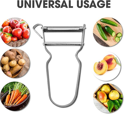 3pcs Genuine Inox Handle Straight Blade Peeler for Kitchen - Star Potato & Fruit Vegetable Metal Blade Rex Speed Bar