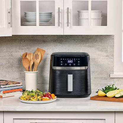 BLACK+DECKER Purifry 8QT Air Fryer, Crispy Deep Fried Taste without the Fat, Plus Bake, Dehydrate, and Keep Food Warm, Digital Touchscreen and Auto Shut-Off