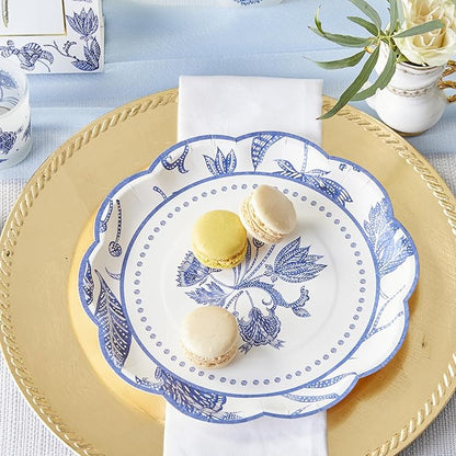 Kate Aspen Blue Willow Paper Plate and Napkin Set - Elegant Disposable Plates for Weddings, Something Blue Before I Do Bridal Shower Decorations, Baby Shower Plates, Tea Party Supplies - 62 Piece