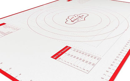 Silicone Pastry Mat Small 15 x 10 in Nonstick Dough Rolling Mat with Measurements Inch and cm Circles Conversion Charts BPA Free Heat Resistant to 450 F Dishwasher Safe