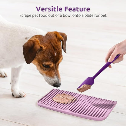 U-Taste Small Mini Silicone Spatula: 9×2inch 600ºF Heat-Resistant Food-Grade Jar Scraper for Kitchen Use, Non-Stick Seamless Flexible Baking Utensil for Mixing, Scraping Jam in Bowl or Cup (Purple)