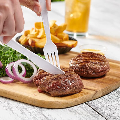 Comfy Package [500 Count Heavy Duty White Plastic Knives, Extra Heavyweight Disposable Knives Perfect for Restaurants, Parties, and Dinner
