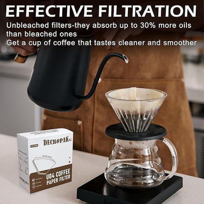 Coffee Filters #4, 200 Count Cone Paper Coffee Filter 8-12 Cup, Unbleached Natural Disposable No 4 Filters Fits for Pour Over, Drip Coffee Maker Suitable for Home, Shop Commercial (Brown)