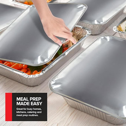 Stock Your Home 9x13 Disposable Baking Pan Covers (350 Pack) Heavy-Duty Aluminum Cake Pans Lids, Sturdy, Sealable Covers for Food Containers, Leak-Free + Safe Transport & Storage For Catering
