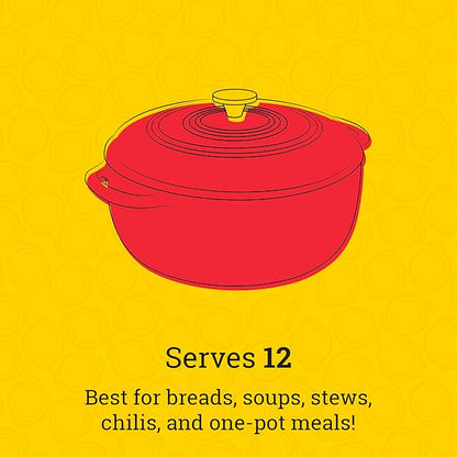 Lodge 6 Quart Enameled Cast Iron Dutch Oven with Lid – Dual Handles – Oven Safe up to 500° F or on Stovetop - Use to Marinate, Cook, Bake, Refrigerate and Serve – Island Spice Red