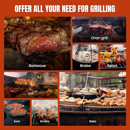 Z GRILLS Wood Pellet Grill & Smoker 8-in-1 Pellet Grill with Automatic Temperature Control，Meat Probes，572 Sq. in Area for Backyard Camping Outdoor Party,Bright Black