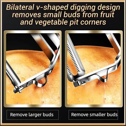 Vegetable Peeler, Stainless Steel Y-Shaped Blade with Wooden Handle, Multi-Purpose Kitchen Tool for Fruits and Vegetables, 6.3 Inches